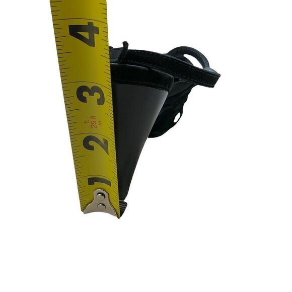 Stuart Weitzman Rollover Black Nubuck Sandals Suede Leather Strappy Heels 7 - Picture 8 of 10